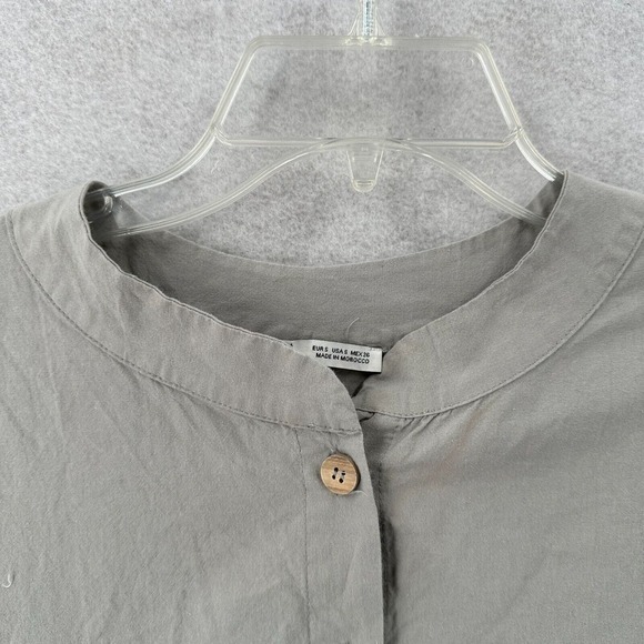 Zara Lagenlook Smock Shirt Dress Womens SMALL Oversized Gray Kaftan Midi - Picture 6 of 16